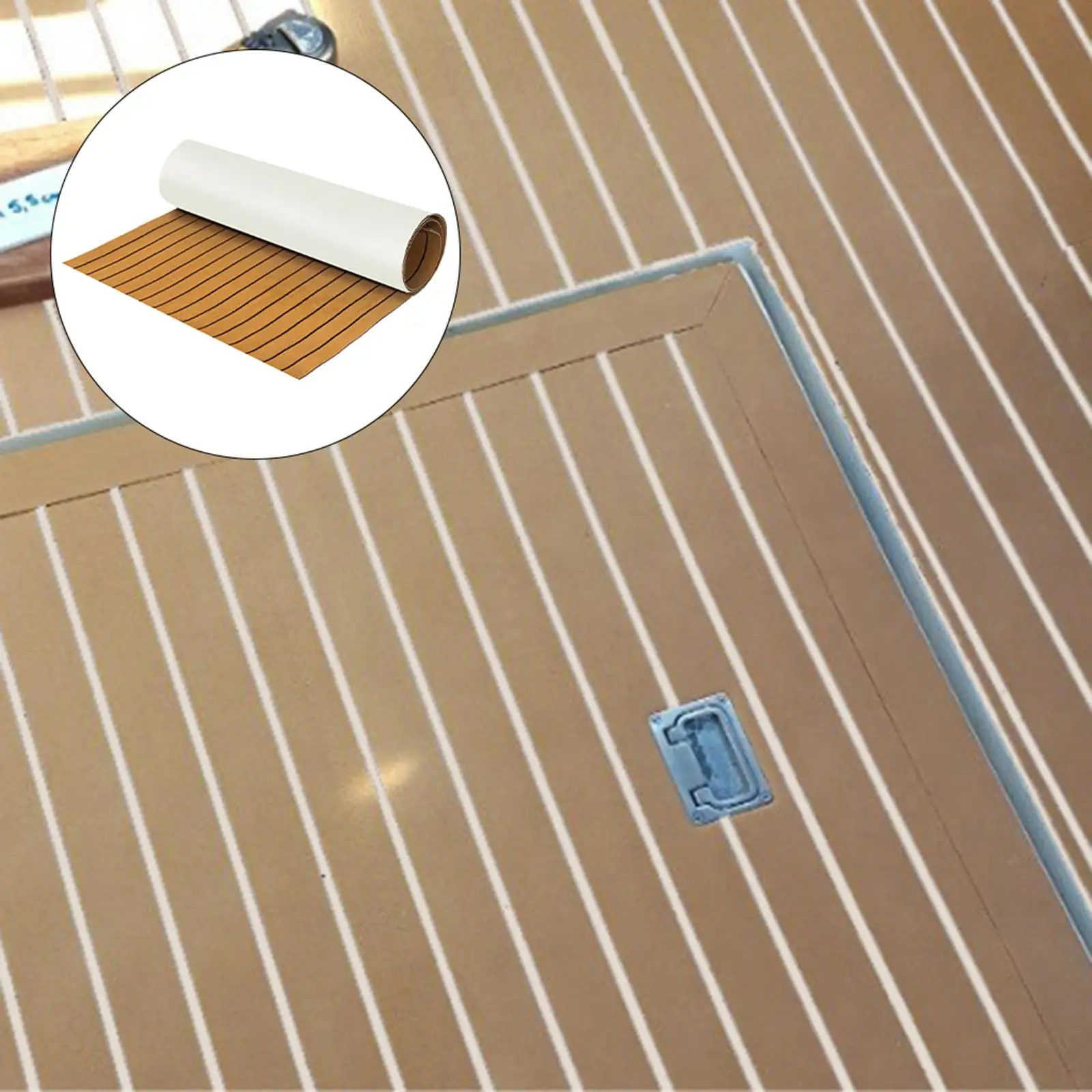 

Anti Skid EVA Foam Teak Sheet Easy Install Marine Decking Pad 94 Inch for Boat Floor Protection
