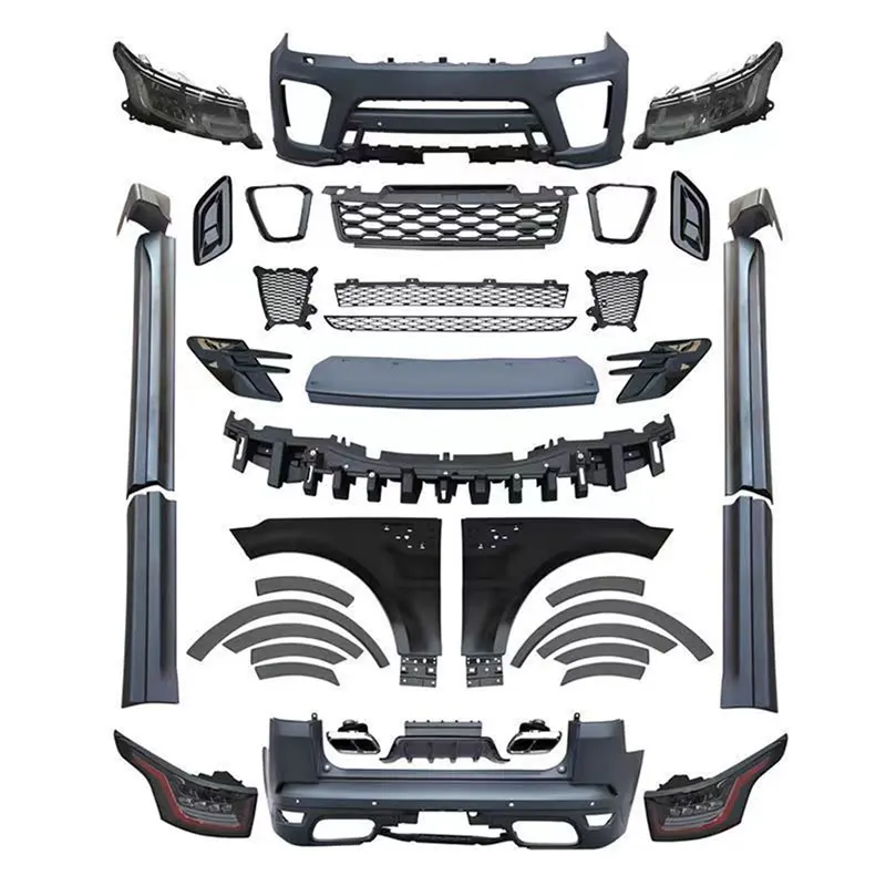 

STLFHigh qualityBody Kit for LAND ROVER RANGE ROVER SPORT 2014-2017 Upgrade to 2018 SVR Style Include Front Rear Bumper Headligh