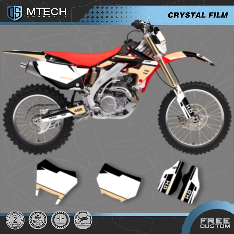 

DSMTECH Custom Motorcycle Graphics Background Decals Stickers Kits for HONDA CRF450X 2005 2006 2007 CRF 450X 2008-18 013