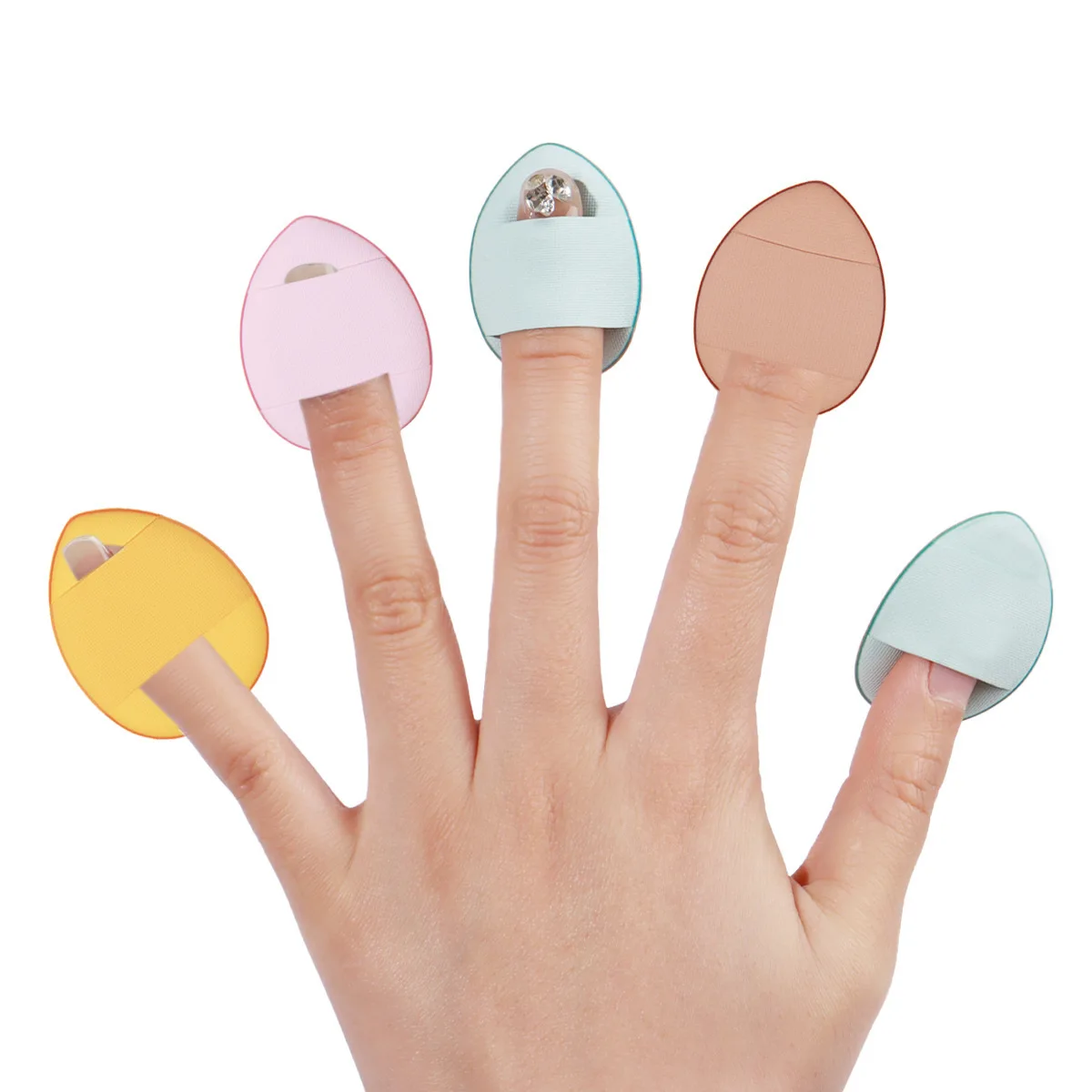 

ZOREYA Finger Powder Puff Thumb Cushion Concealer Fingertip slipper Finger Set 12 pieces mini Makeup Powder Puff box