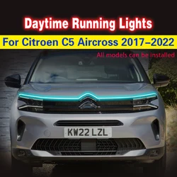 1pcs Universal Waterproof Flexible LED Strip DRL 12v Daytime Running Strip Light Ambient Lamp For Citroen C5 Aircross 2017-2022