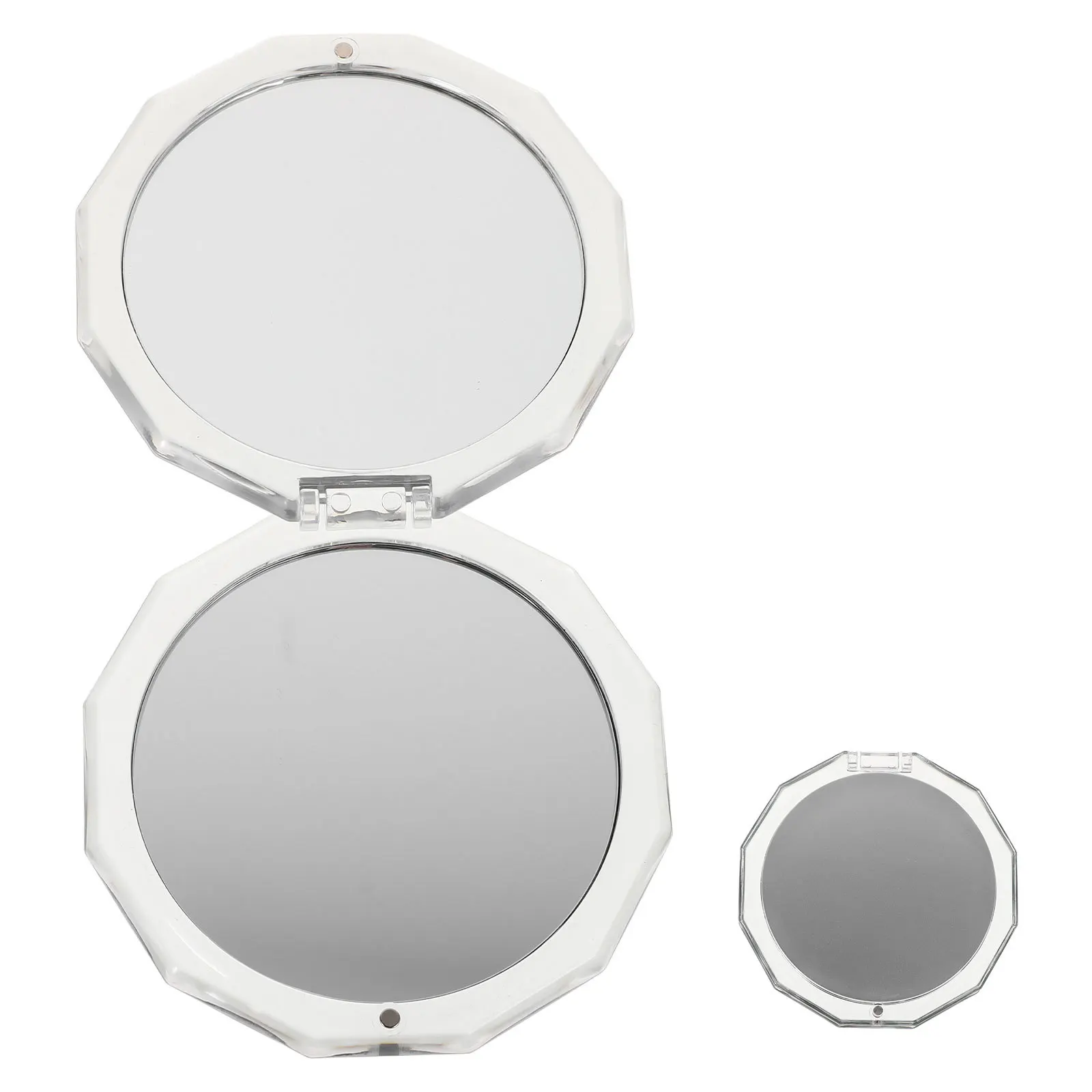접이식 미니 다각형 화장 거울 컴팩트 휴대용 귀여운 디자인 플립 커버 휴대용 터치업용 지갑 포켓 여행 일상용