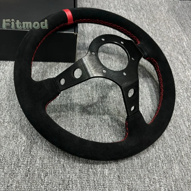JDM Universal 12.5-inch 320mm Deep Dish Racing Steering Wheel Suede PCD 70MM