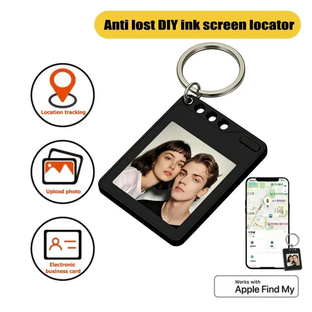 

E-Ink Photo Keychain Smart Compatible With Apple Find My DIY Customizable Anti-Lost Locator For Luggage Pet Key
