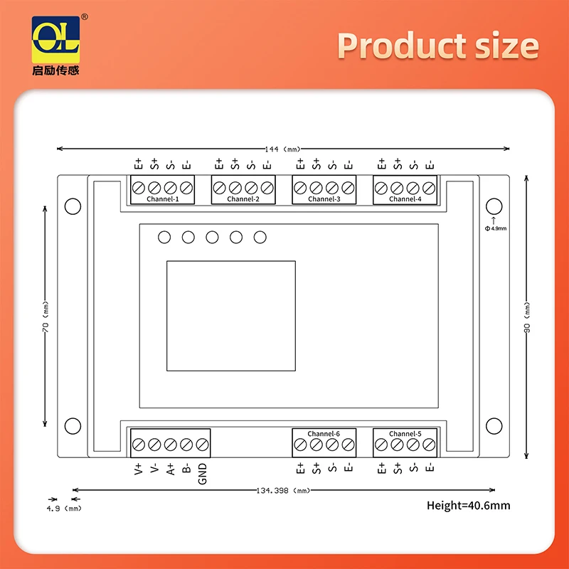 Multichannel digital 485 weight transmitter sensor signal amplification 6-way weighing module instrument MODBUS
