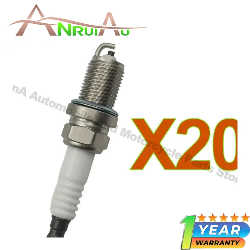 BKR6E-D 20pcs Spark Plugs Compatible with Fiat Doblo 2007- Idea 2006- PalioWeekend 2001- Punto 2007-2011 Strada 2005- 1.4 8v