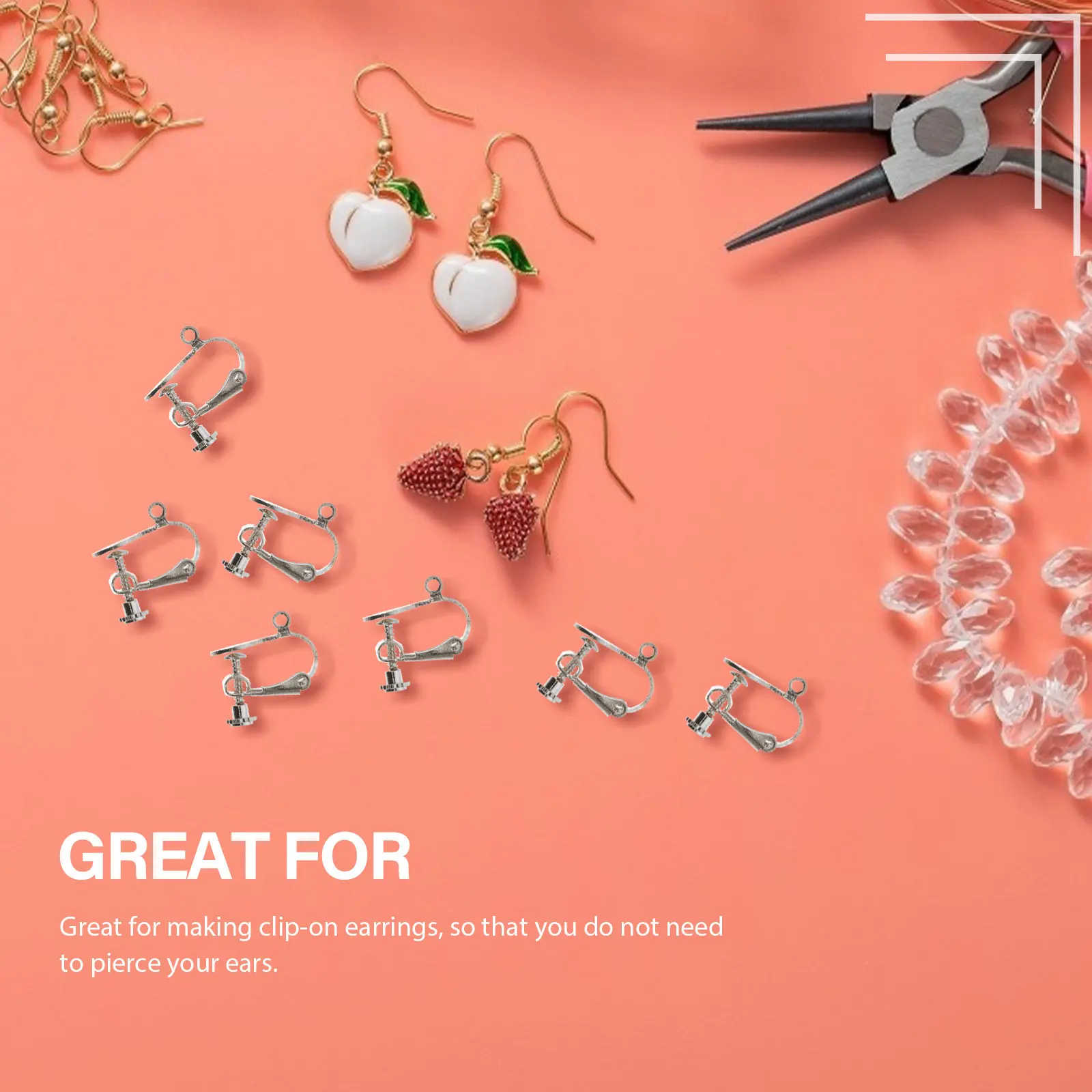 10 Pcs Converter Earring Clip (earrings Posts) Accessory Faux Attachment Findings Attachments for
