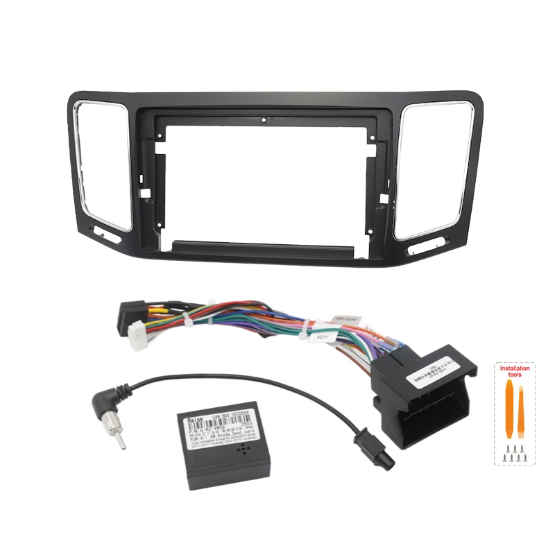 For VW 2012-2018 Sharan 9inch 2 Din Car Radio Plastic Fascias Panel Dashboard Frame Installation Android Multimedia