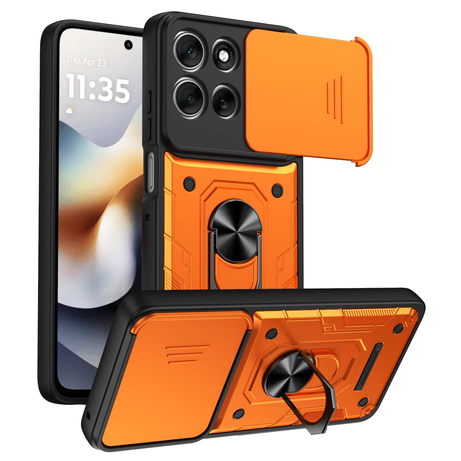Kamera-Schutzhülle mit Schiebeobjektiv für Motorola Edge 70 60 50 Fusion Ultra X70 AIR Moto G86 G85 G67 G56 mit Magnetring-Ständer