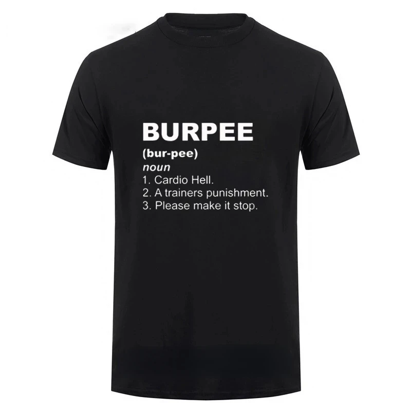 T Shirt for Men Crossfit Workout Burpee King T-shirt Funny Birthday Gift for Boyfriend Husband Dad Male Summer Short Sleeve