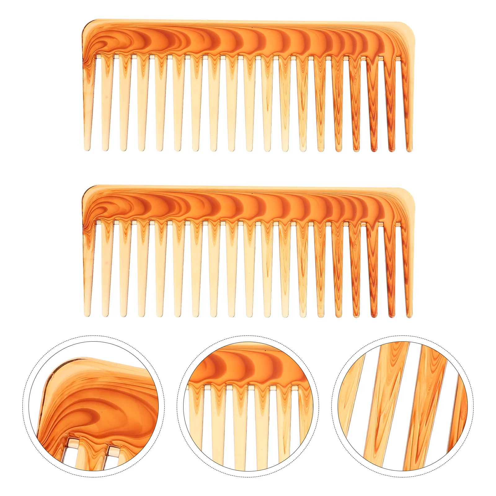 

2 шт. пластиковых расчесок с широкими зубьями, прочные и гибкие, для густых вьющихся волос, не защипывают, легко распутывают, незаменимы в путешествиях