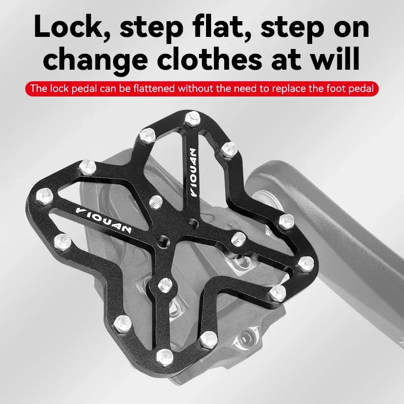 Bicycle Lock Tread Conversion Plate Universal Tread to Flat Tread Aluminum Alloy Mountain Bike Road Bike Riding Accessories