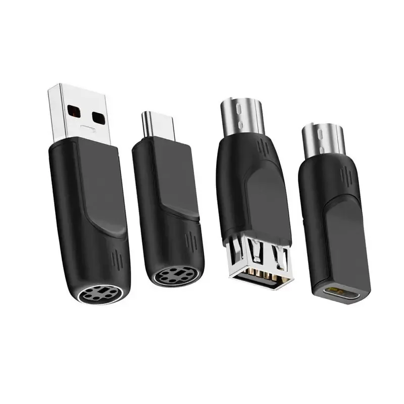 NVME USB to PS2 Adapter PS/2 to USB-C Converter for Old Keyboard Mouse MINI-DIN 6-pin Set of 4