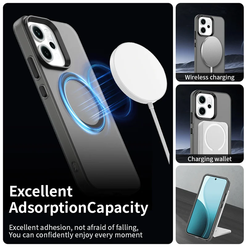 Magnetic For oppo Reno14 F 5G Case oppo Reno14 F 5G Cover Bumper Matte PC Magsafe Wireless Charging Phone Cover oppo Reno14 F 5G