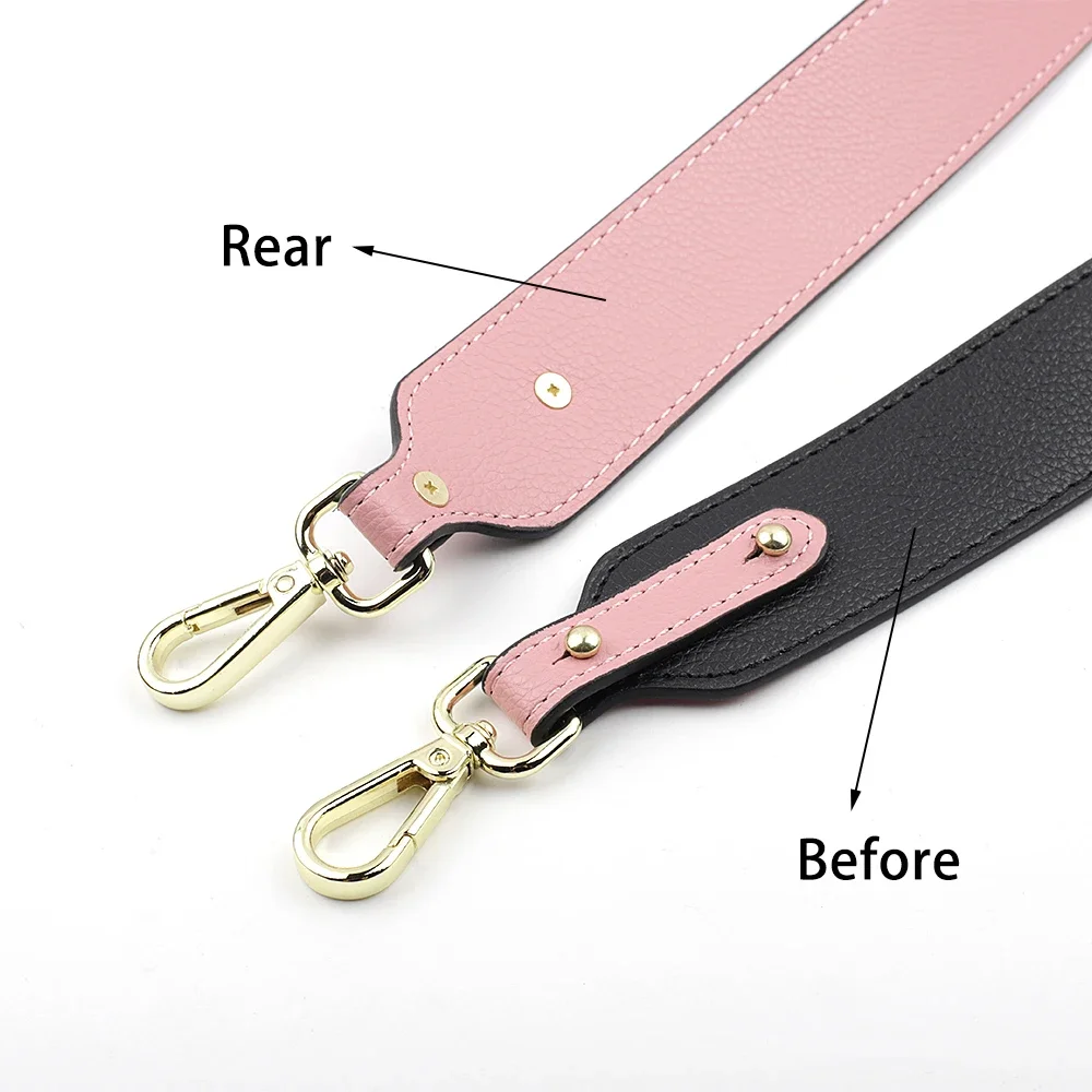 Shoulder Bag Strap Fashion Wide Replacement Strap Bucket Genuine Cow Leather Crossbody Bag Belt Handbag Accessories