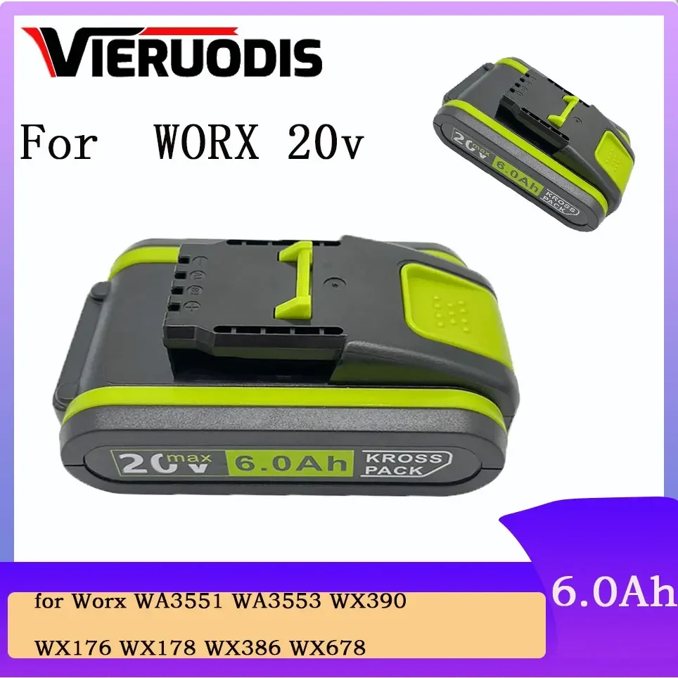 

20V 6000 MAh Lithium Battery Suitable for Worx WA3551 WA3553 WX390 WX176 WX178 WX386 WX678