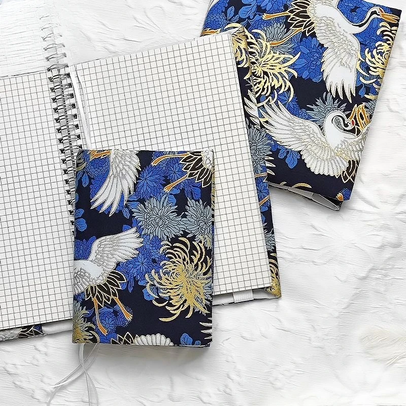 【White Crane 】Original Handmade A5A6 Notebook Covers Protector Book Sleeve Crafted Fabric Products Diary Cover，in Stock