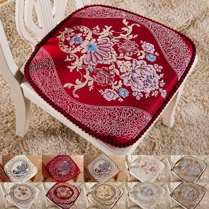 European Horseshoe Shaped Dining Chair Non-slip Mat Fashion Home Decor Soft Stool Pad High Quality Chenille Home Chair Cushion