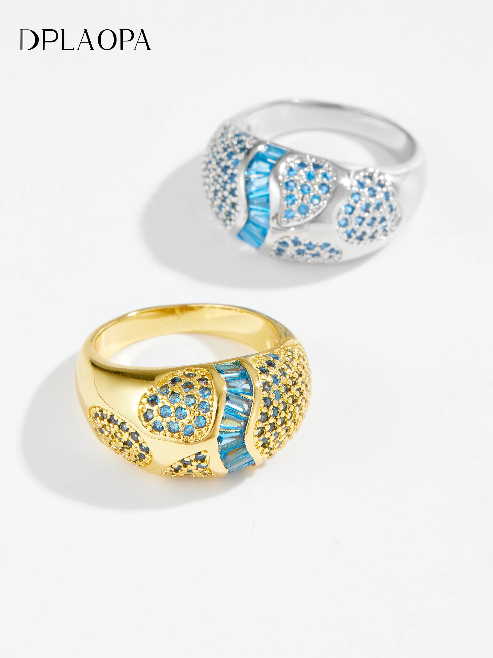 

DPLAOPA Стерлингового Серебра 925 пробы Геометрический Круглый Циркон Синий Pave 2025 Женское Кольцо Роскошный Кристалл Изящные Свадебные Ювелирные Изделия Подарок