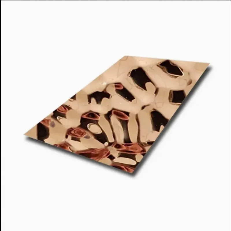 custom.Factory Price 304 Wave Wall Panels Hammered Color Decorative Supper Mirror Ripple Stainless Steel Sheet