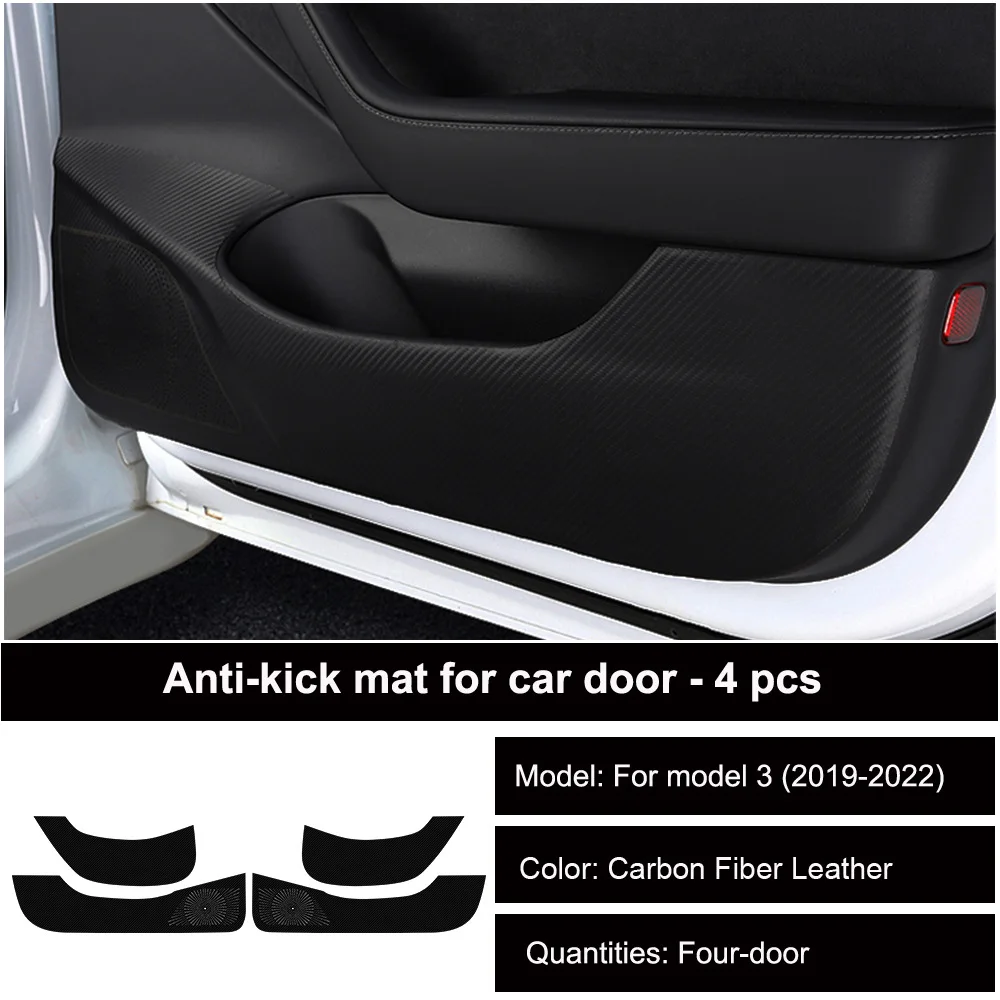 Anti-Kick-Pads für Autotüren für Tesla Model 3 Highland, Model Y Juniper YL 2021-2026, Schutzsticker für Handschuhfach, PU-Leder-Pads – Detail 10