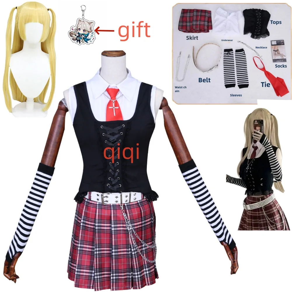 

Misa Amane Cosplay Debut Daily Sexy Dress Cosplay Costume Subculture Necklace Y2k GothLoli Uniform Outfit Wig