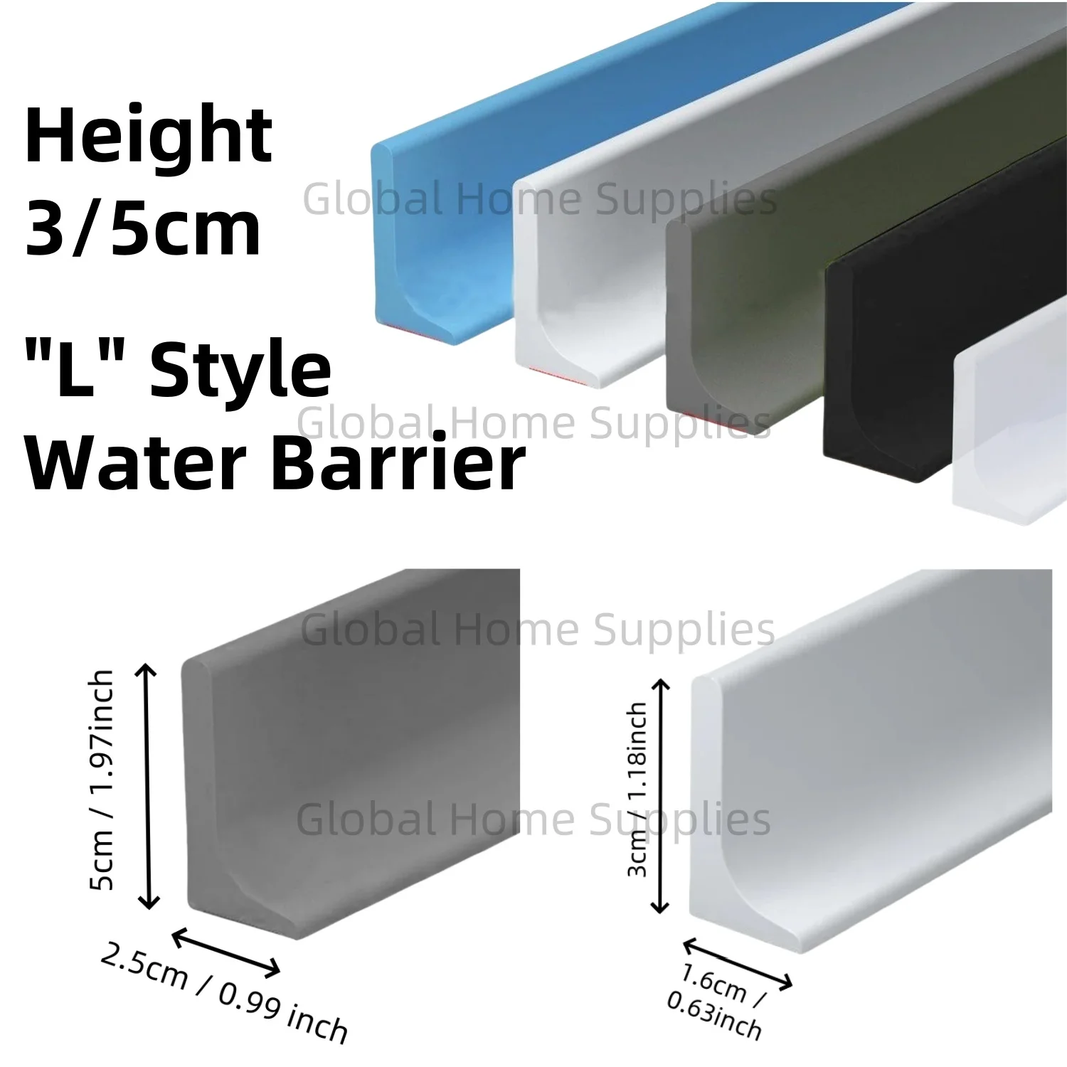 Shower Threshold Water Guard Dam Bottom Seal for Bathroom Glass Shower Door Strip Dry and Wet Separation Caulk Seal Edge Tape