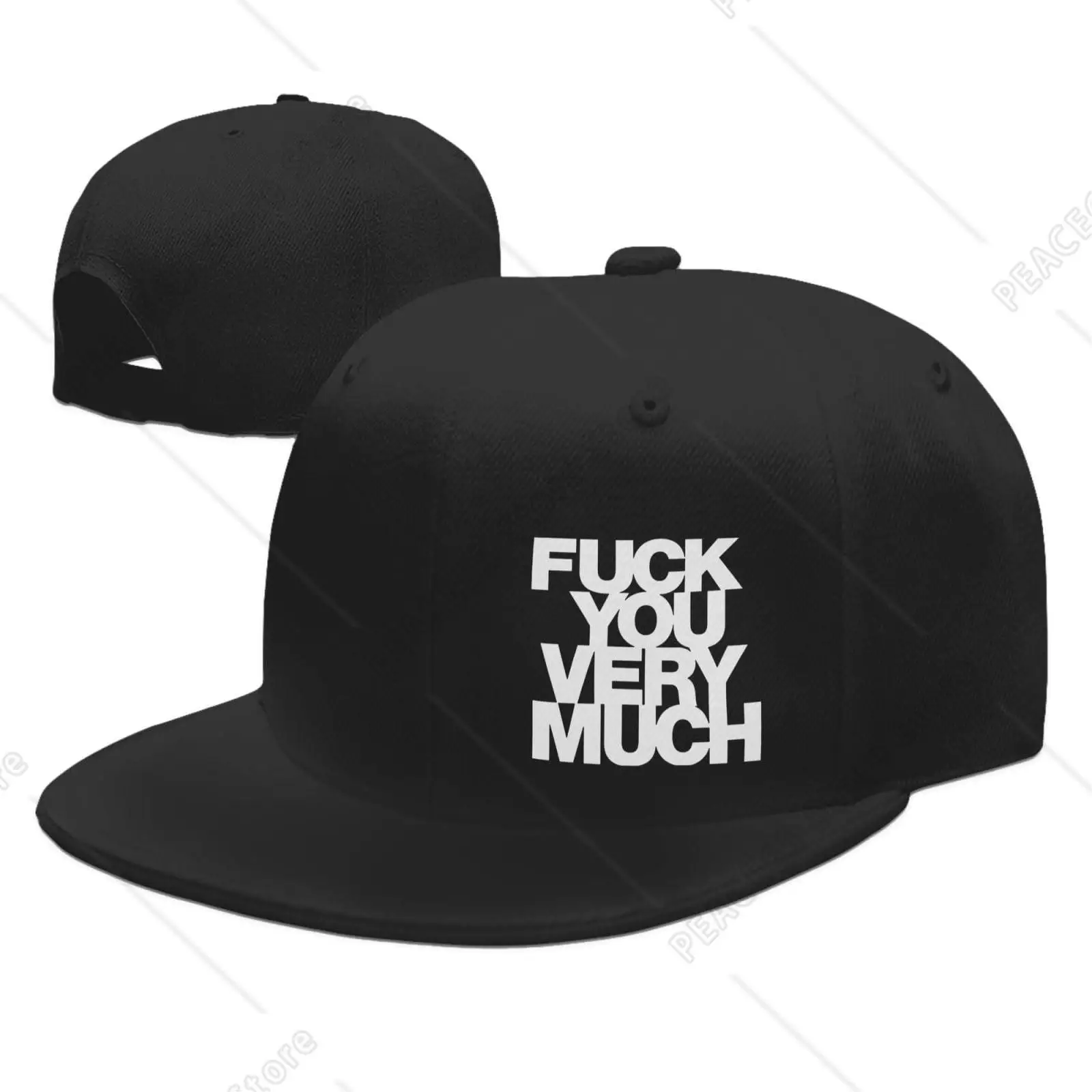 Fxck You Very Much Hat Flat Brim Trucker Hats For Men Women Hip Hop Baseball Cap Adjustable White Funny Caps