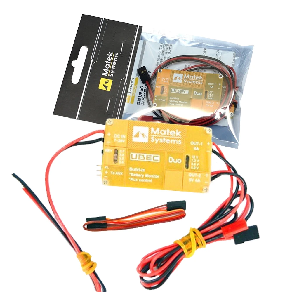 Matek-Système UBEC DUO 4A 5V ~ 12V & 4A 5V intégré, control mx pour avion RC, quadrirotor, multicopter