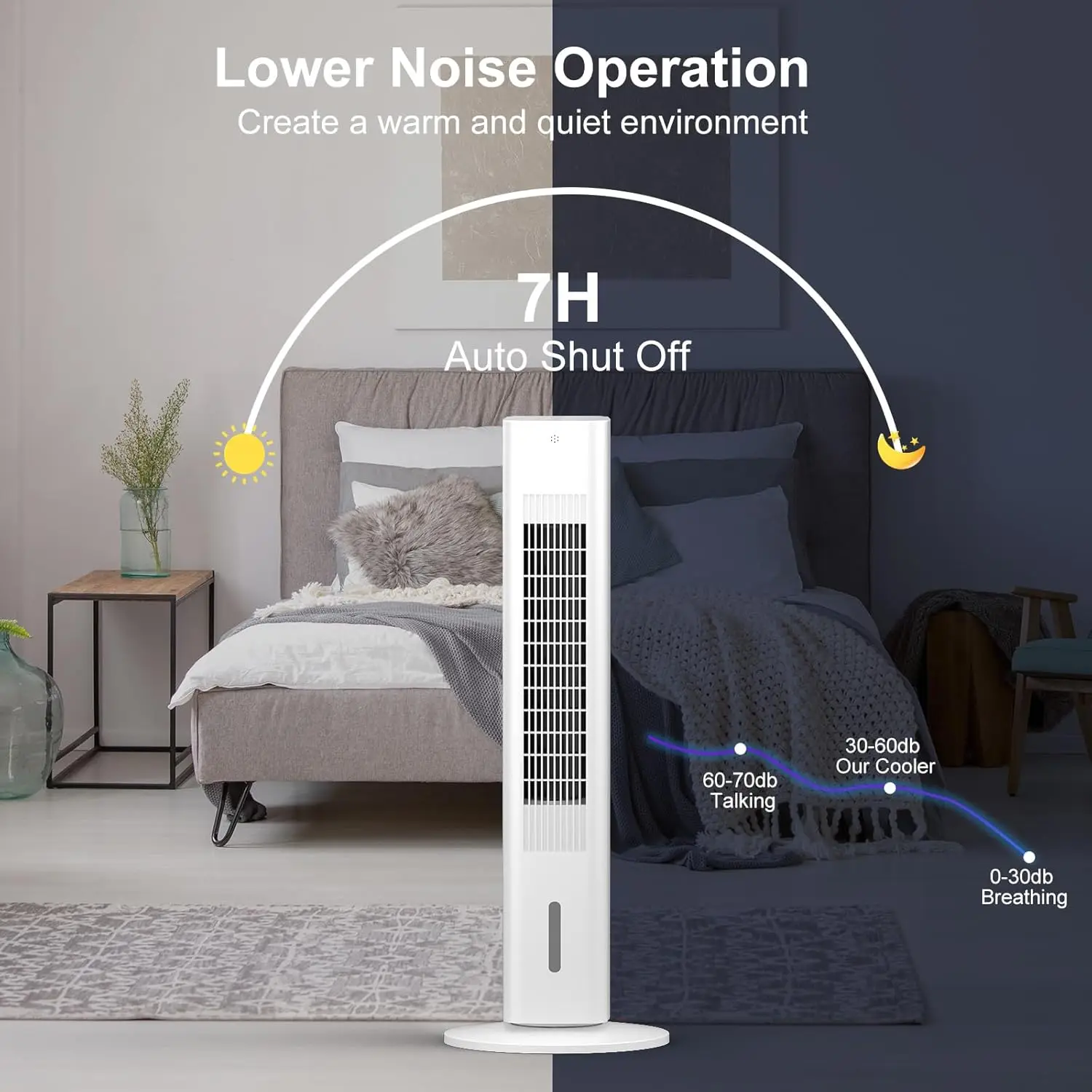Portable Air Conditioner Ac Units with Remote, Evaporative humidifier Air Tower Cooling Fan, Small Indoor Outdoor Oscillating Sw