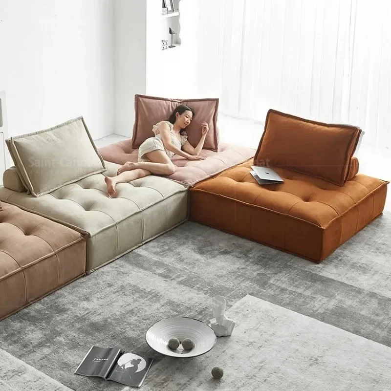 Dutch module Italian square tofu cloth art Motu Martha Piedmont frosted cloth single sofa