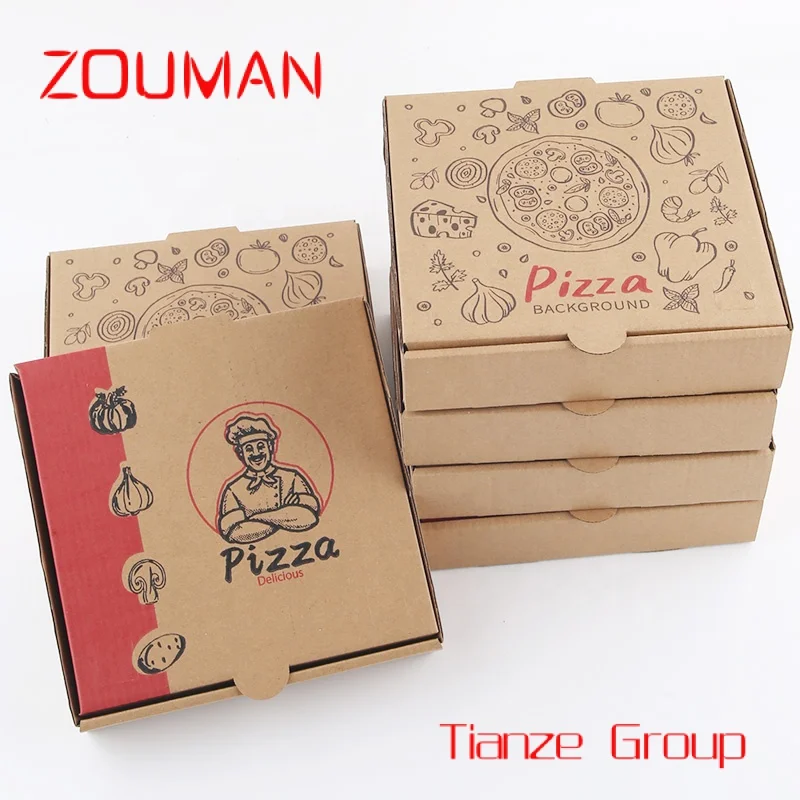 Custom , custom Logo printing Corrugated box pizza box Folding box Food packaging Corrugated pizza cake packaging