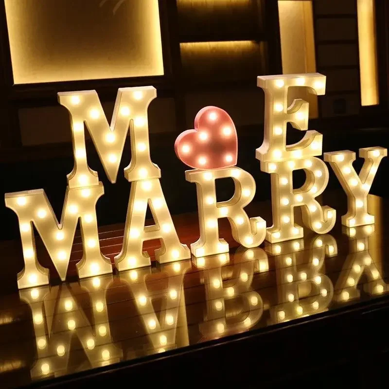 LED alphanumeric lights wedding confession valentine's day party modeling lights room trunk birthday decorative lights