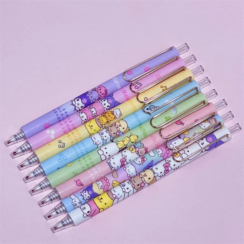 Imagem -03 - Sanrio Kawaii Animal Press Gel Pen Tinta Preta Bonito Canetas Neutras Brinde Promocional Escritório Material Escolar 0.5 mm 24 Pcs por Lote