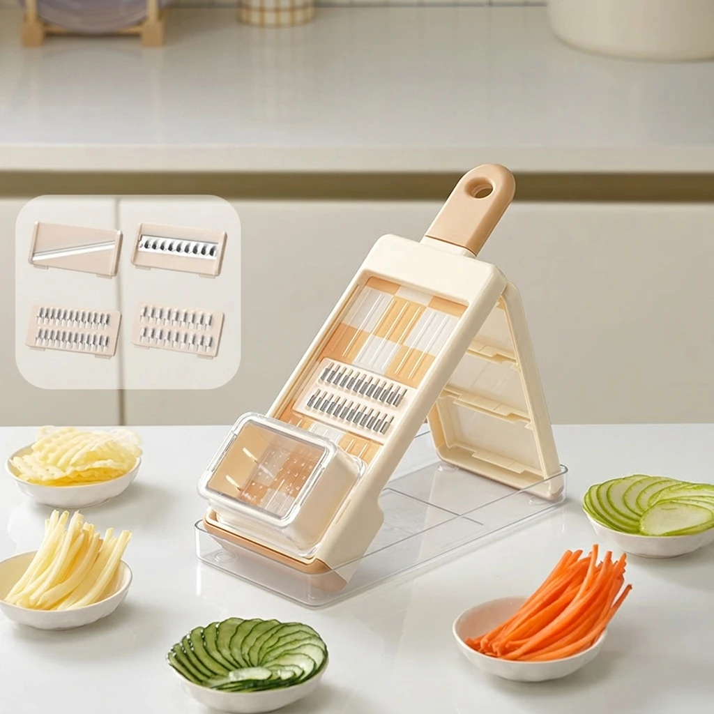Stainless Steel Vegetable Slicer with Hand Guard for Home Kitchen Use