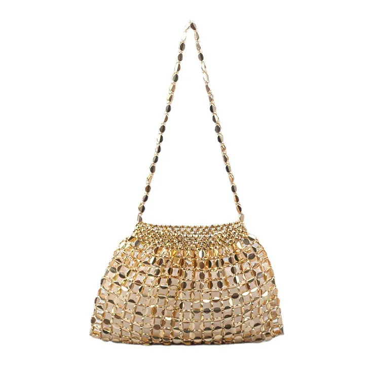 Imagem -06 - Mini Bolsas de Lantejoulas Metálicas para Mulheres Bolsa Crossbody Designer de Luxo Embreagem Noturna Prata Ouro Bolsas de Tecer Y2k 2023