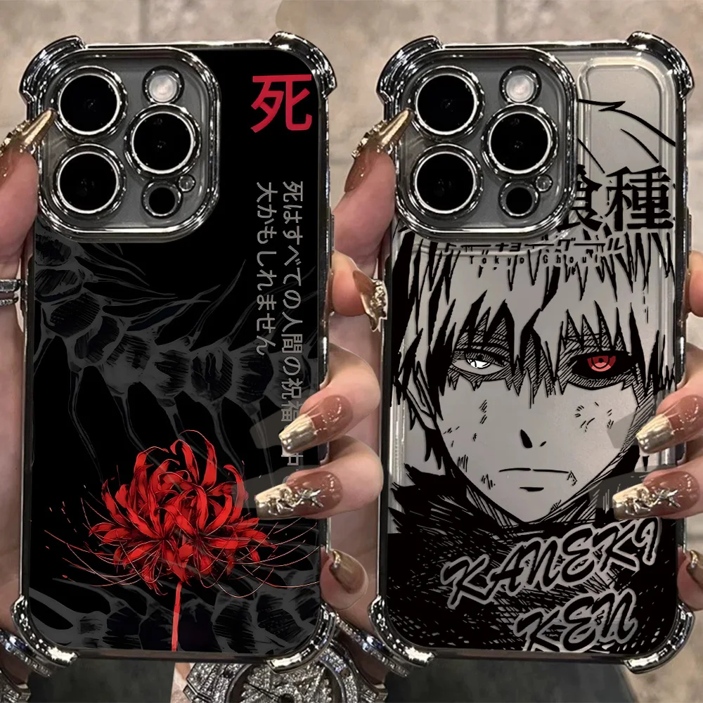 T-Tokyo Ghouls Plating Phone Case for Oppo Realme C85 15T C71 C75 C55 C53 C30 C35 C33 C31 C21 14 13 12 Pro Plus 4G 5G Anti-Fall - view 3