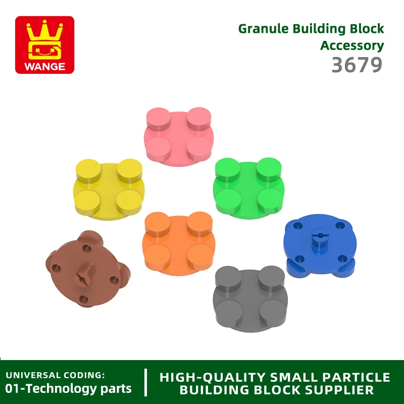 Wange 3679 100g/342PCS 2x2 Rotating Disc Block Moc Color Loose Parts Compatible with Bricks DIY Children's Toy Assembly Gift Box