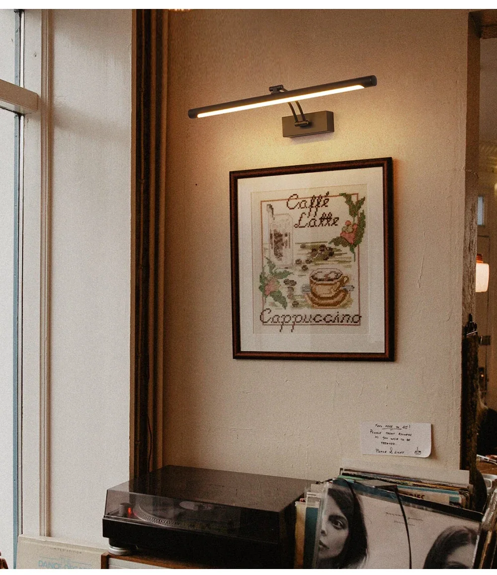 Lampada da parete moderna a LED 8W 30cm AC90-260V Lampada da bagno a specchio Sconce Rame nero