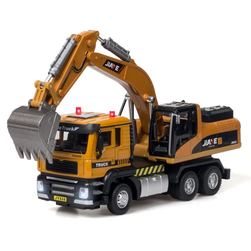 

kawaii toy car gift-1:50 excavator alloy model car,engineering car model,cool lights,pull back function,toys for kids,cool stuff