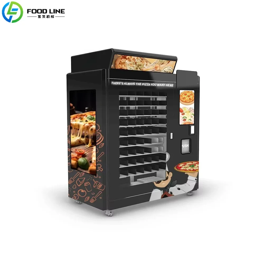 FOODLINE High Speed Railway Station Pizza Vending Cabinet Anti Scratch Shell Quick Cook Pizza Automat