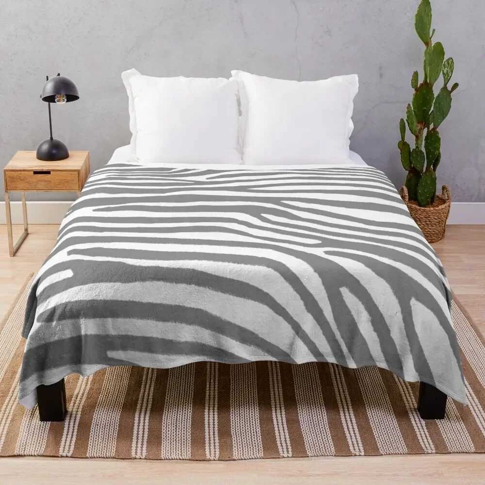 

Gray Zebra Stripes Pattern Throw Blanket Weighted Decorative Beds Winter beds bed plaid Blankets