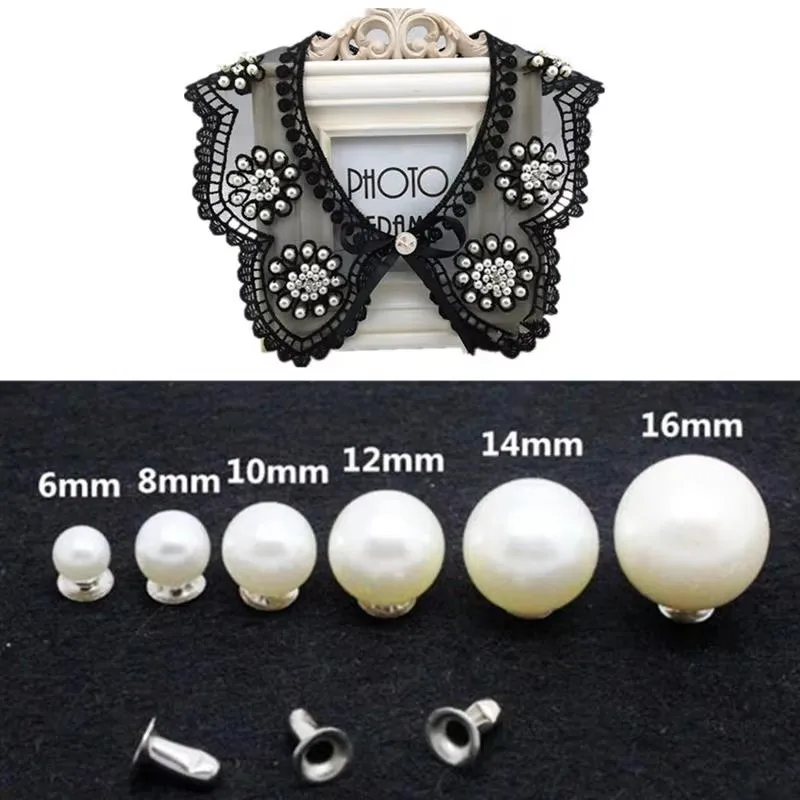 1 Set Fake Pearl Rivets Buttons Cloth Pants Bag Shoes Decoration DIY Clothes Accessories 6/8/10/12/20mm
