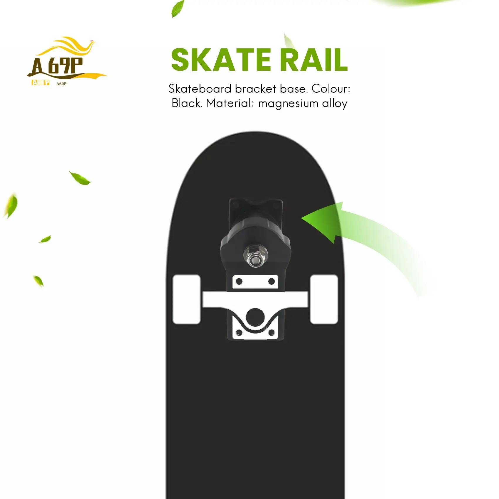 

A69P-Arrival Surf Skate Trucks Alloy 7-Inch Land Surfboard Skateboard Bracket Base Black C7 Bridge Spring Bracket