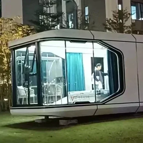 Light Steel Structure Flat Pack Extendable Container House Space Capsule Hotel Prefab Houses