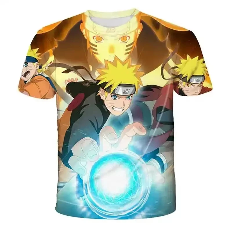 （Miniso） Fashion Naruto Kakashi T-Shirt For Boys Girls 3d Cartoon Anime Short Sleeve T-Shirt Cosplay Women Oversized Y2k Clothes