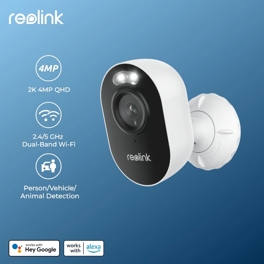 Reolink 4MP Cube WiFi Outdoor Camera with Spotlight 2.4/5GHz Dual-Band WiFi Motion Detection 2-Way Audio Surveillance Cameras