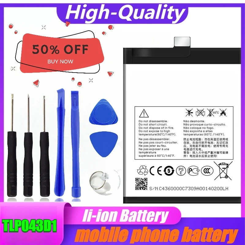 

4500mAh for Alcatel TCL 10 Plus/TCL 20 Plus Mobile Phone Batteries TLP043D1/D7