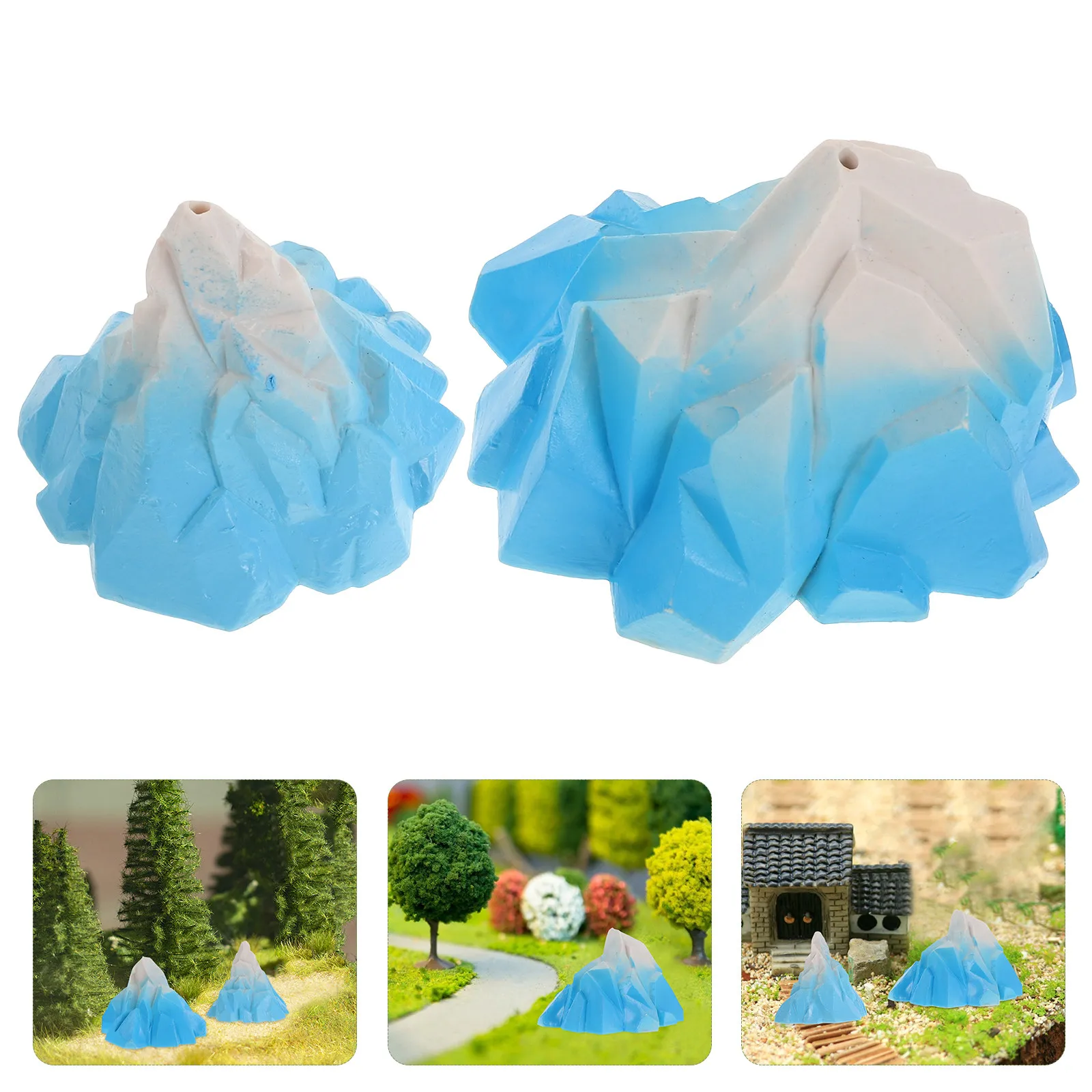

2Pcs Arctic Iceberg Resin Craft Miniature Fish Tank Landscape Ornament Aquarium Snow Mountain Decoration Betta Fish Christmas