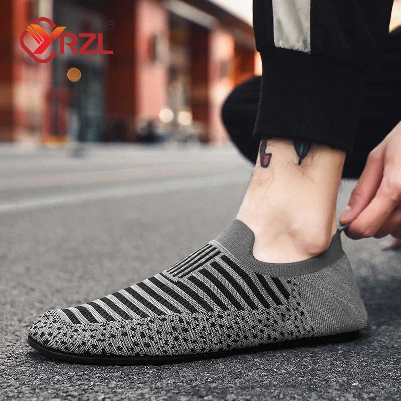 YRZL Men Mesh Loafers Driving Moccasins High Quality Flats Walking Shoes Breathable Non Slip Casual Loafers Summer Mens Shoes